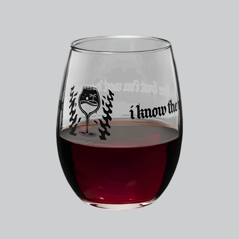 paint dry stemless wine glass