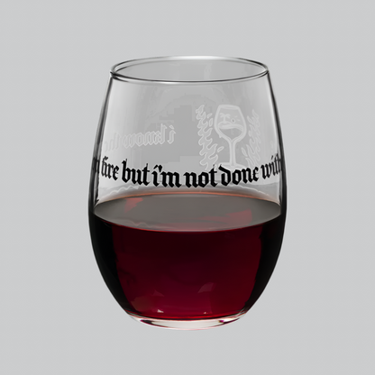 paint dry stemless wine glass