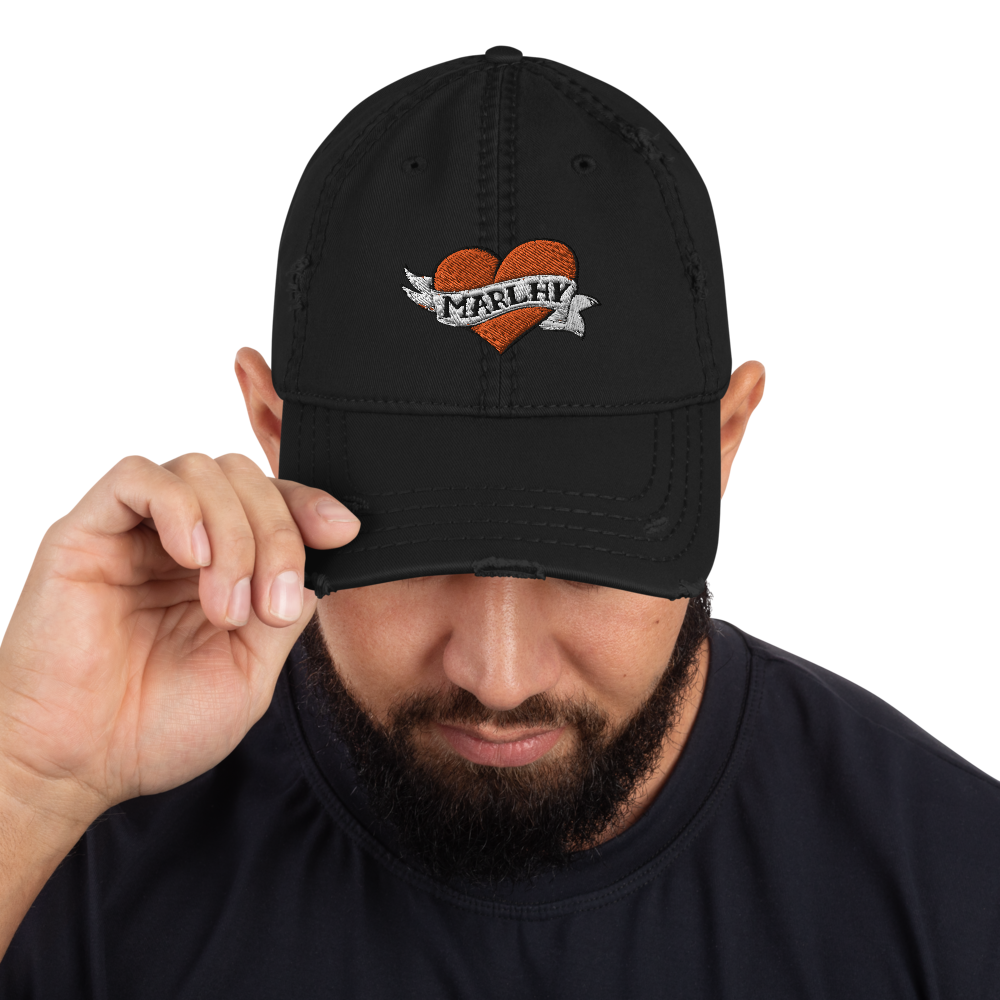 Heart Tattoo Distressed Dad Hat